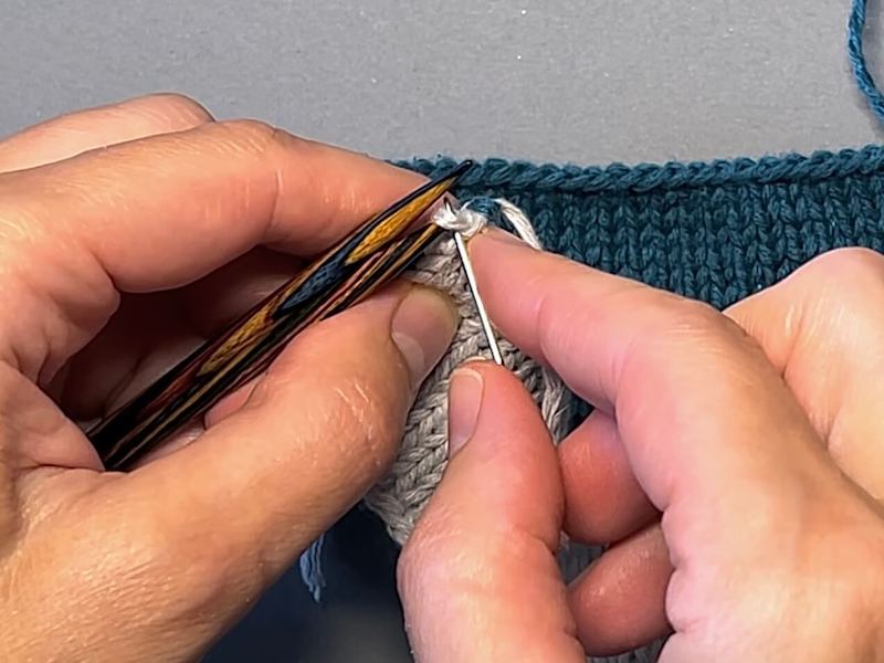 Kitchener stitch - the prelast stage